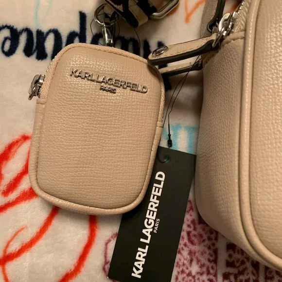 Karl Lagerfeld Paris Beige Crossbody Bag. NWT. - Picture 4 of 16